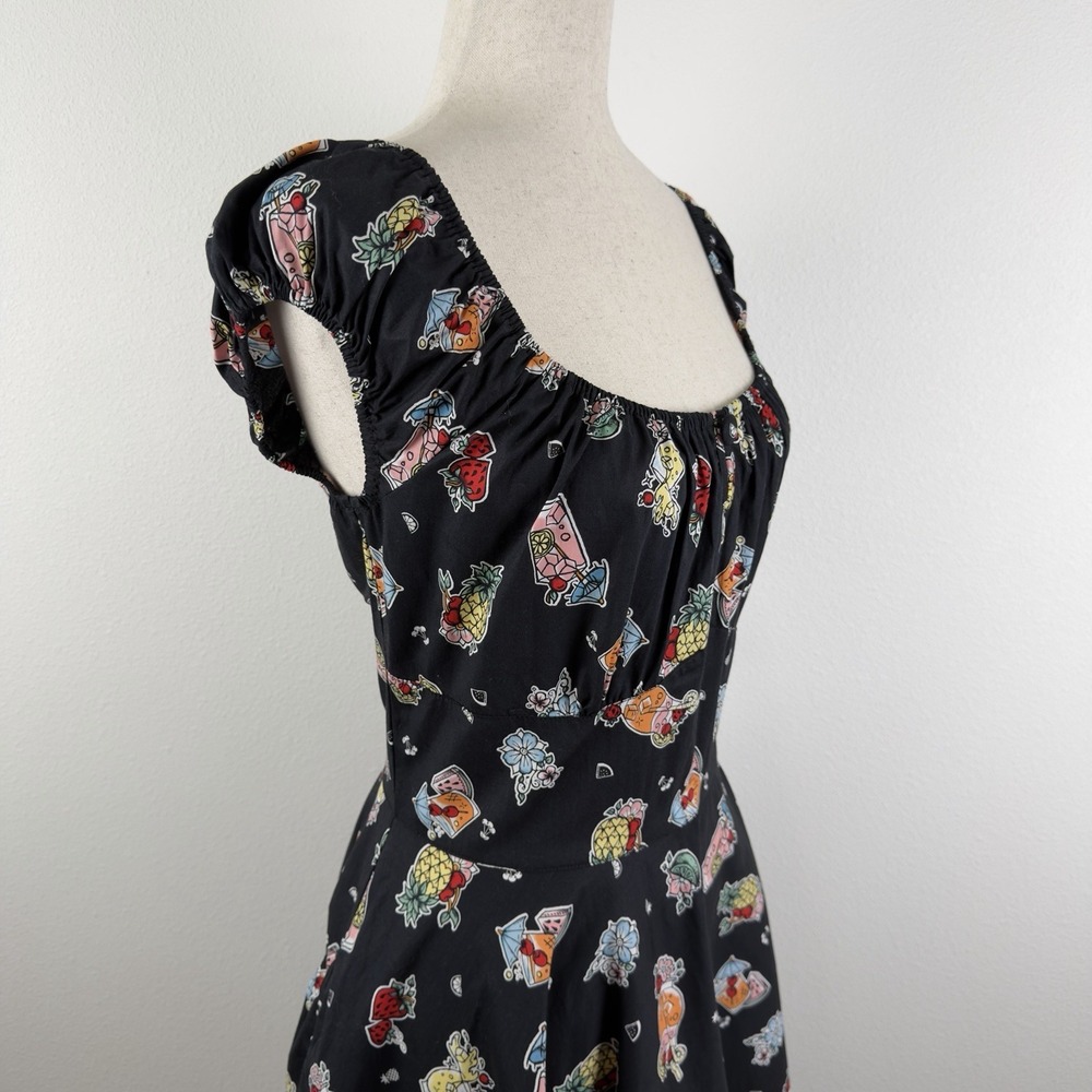 Hell Bunny Dress Womens XL Pina Colada Rockabilly Swing Cocktail Novelty Retro - Picture 7 of 16